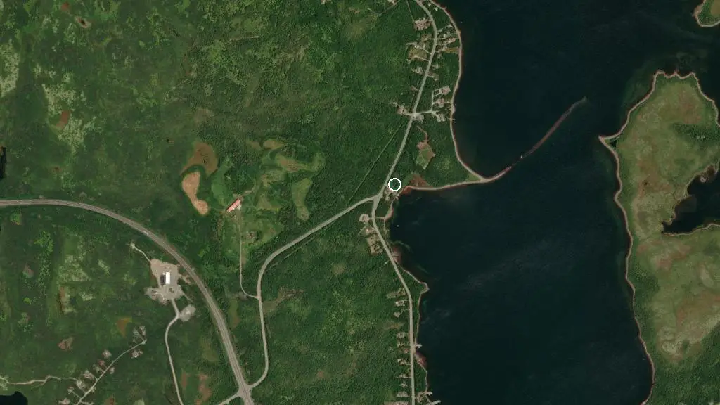Aerial view of Bellevue Beach Campground and surroundings