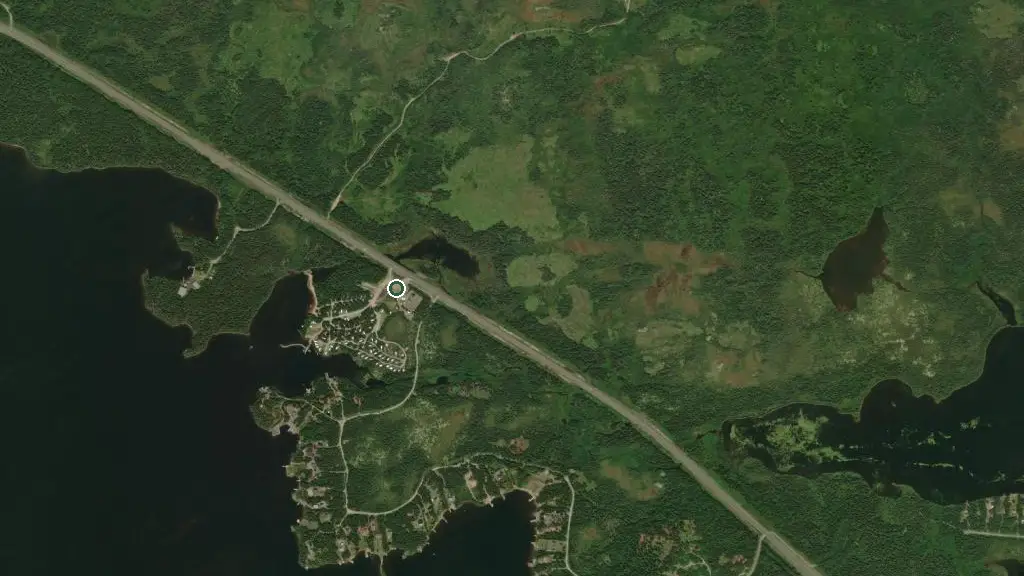 Aerial view of The Lakeside at Thorburn Campground and surroundings