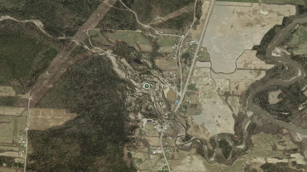 Aerial view of Le Genévrier Inc. and surroundings