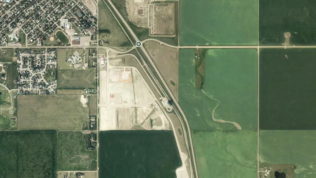 Aerial view of Little Bow Prov Rec Area and surroundings