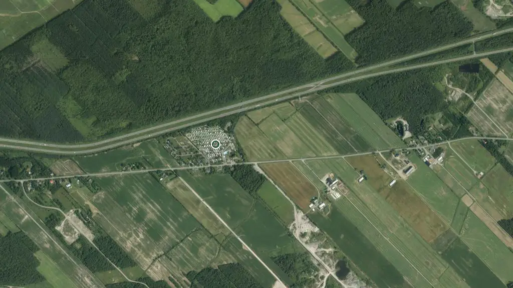 Aerial view of Camping Transit and surroundings