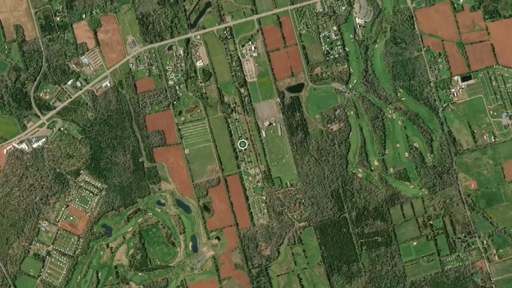 Aerial view of Cavendish KOA Campground and surroundings