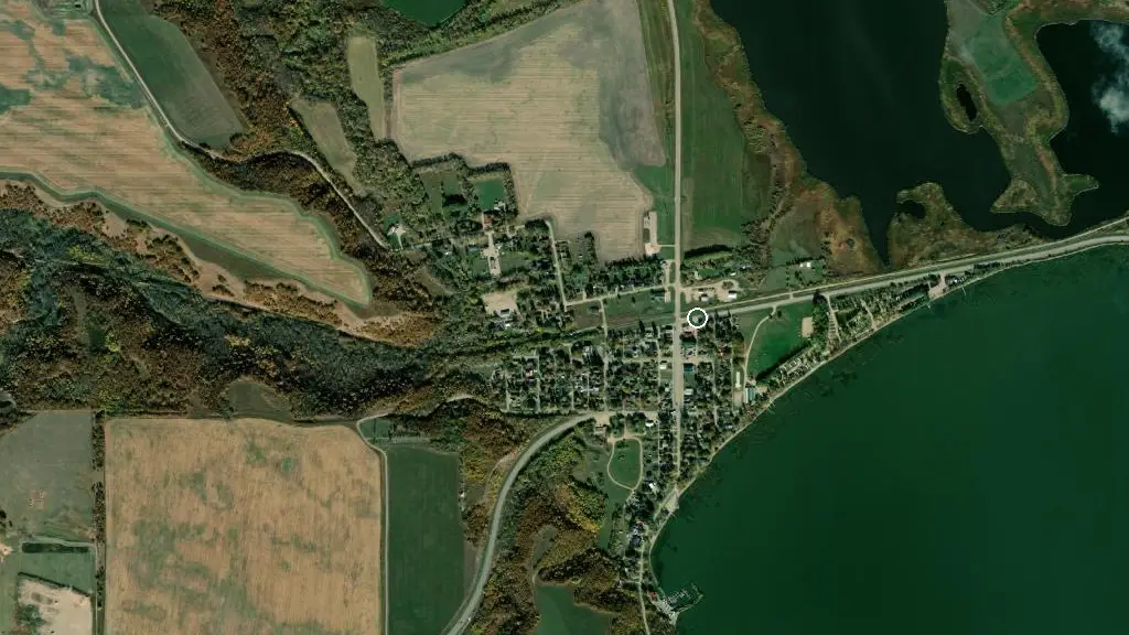 Aerial view of Happyland Campground and surroundings
