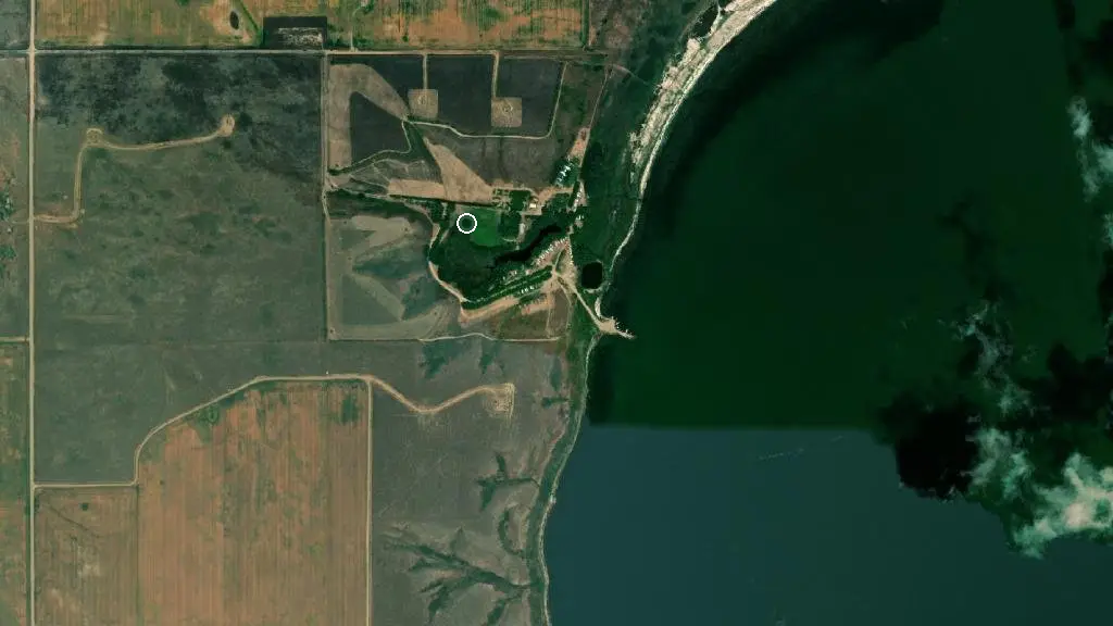 Aerial view of Antelope Lake Regional Park and surroundings
