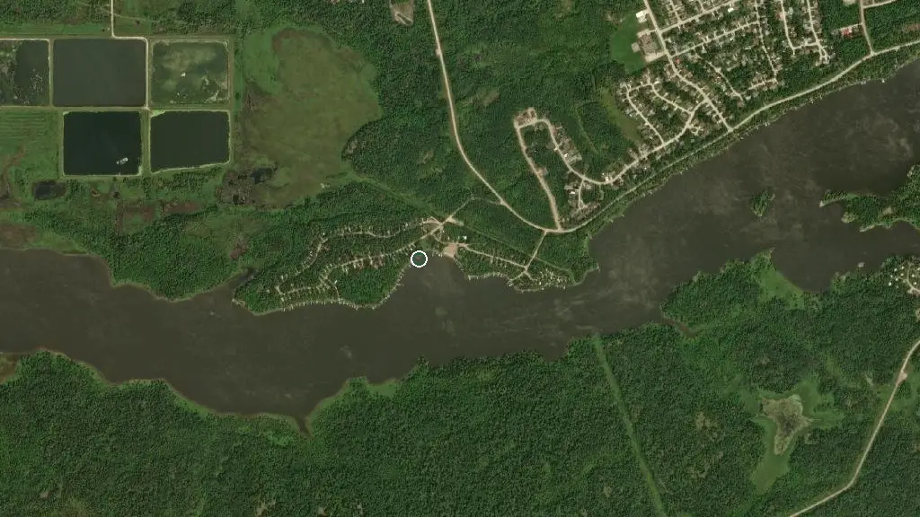 Aerial view of Pinawa Landing and surroundings