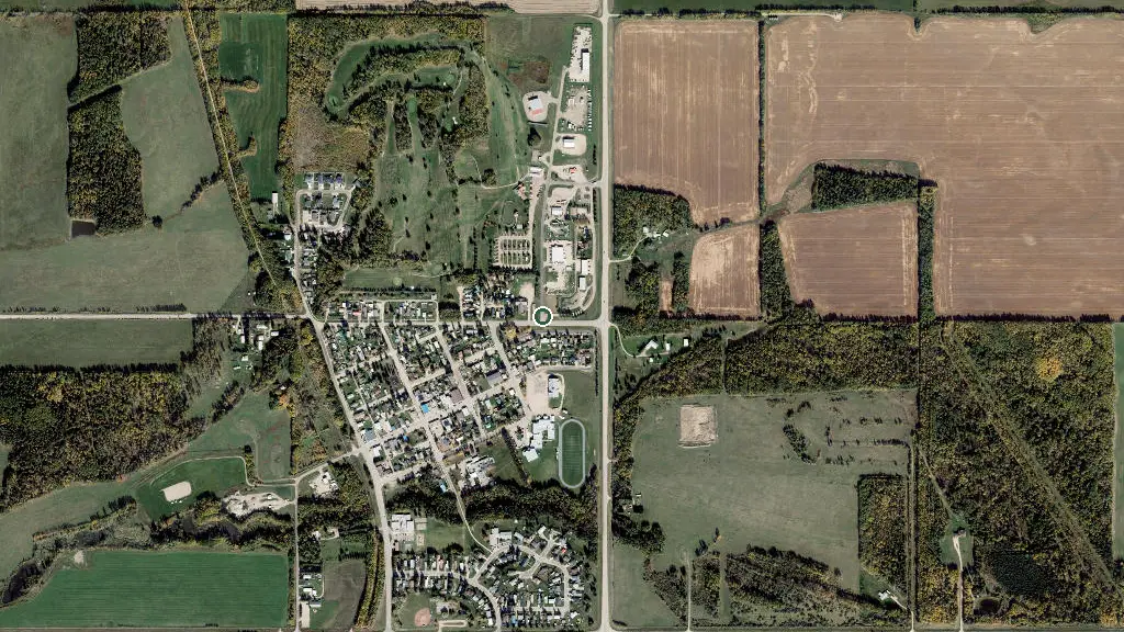Aerial view of Breton RV Park and surroundings