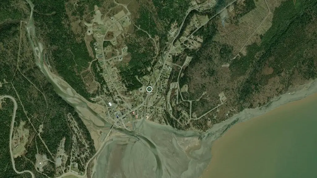 Aerial view of Chignecto North Campground and surroundings