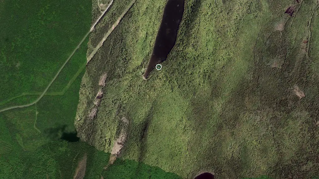 Aerial view of Refuge du Lac Anna and surroundings