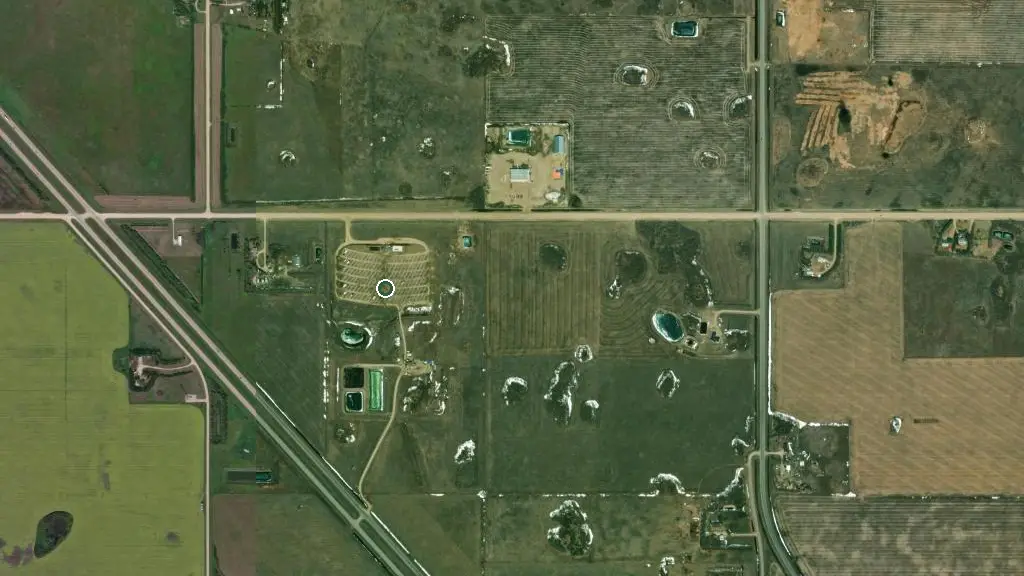 Aerial view of Campland RV Resort and surroundings