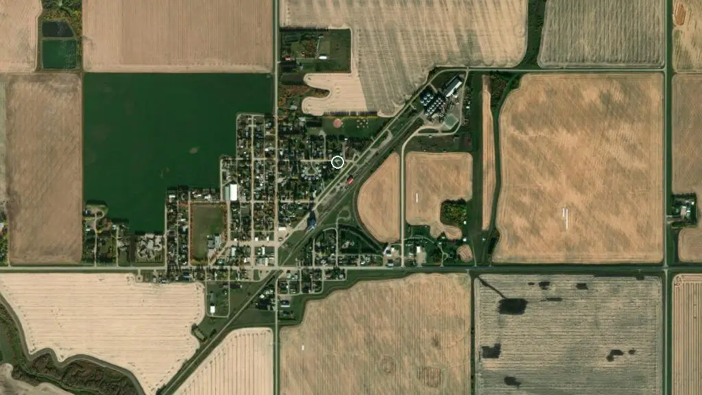 Aerial view of Bryden Park Campground and surroundings