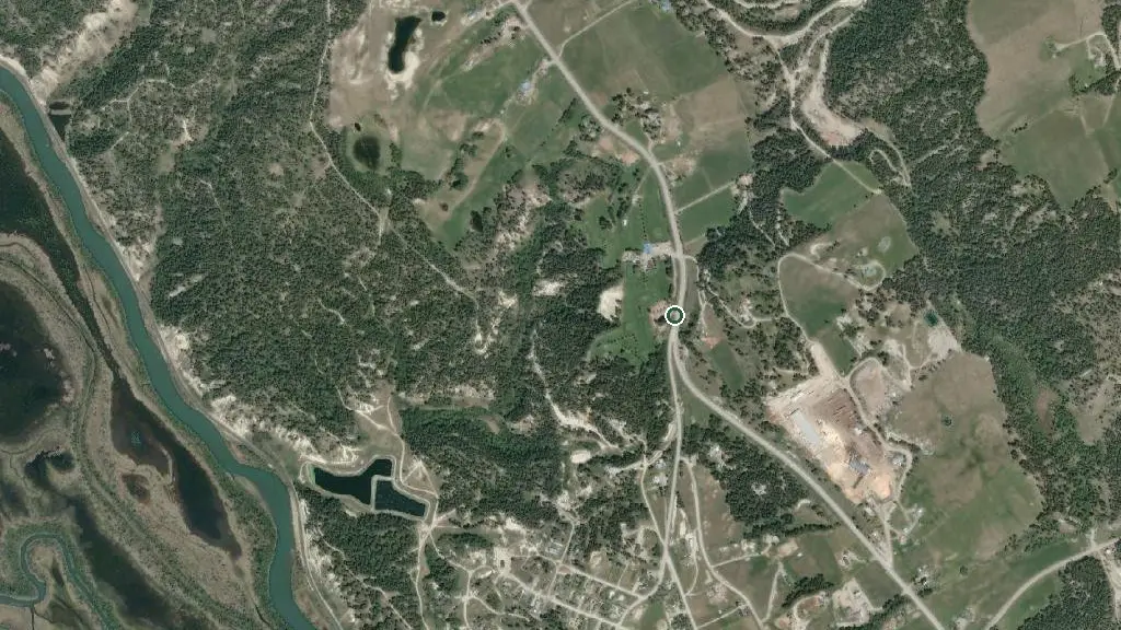 Aerial view of Edgewater Hilltop RV Park and surroundings