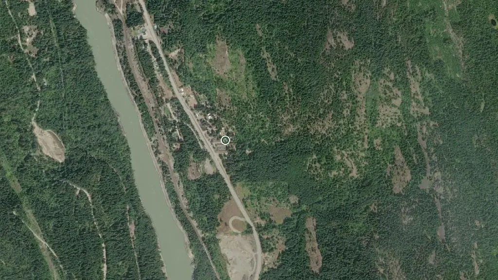 Aerial view of Canyon Alpine RV Park and surroundings