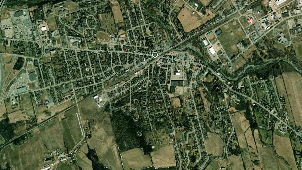 Aerial view of All Done R.V. Camping and surroundings