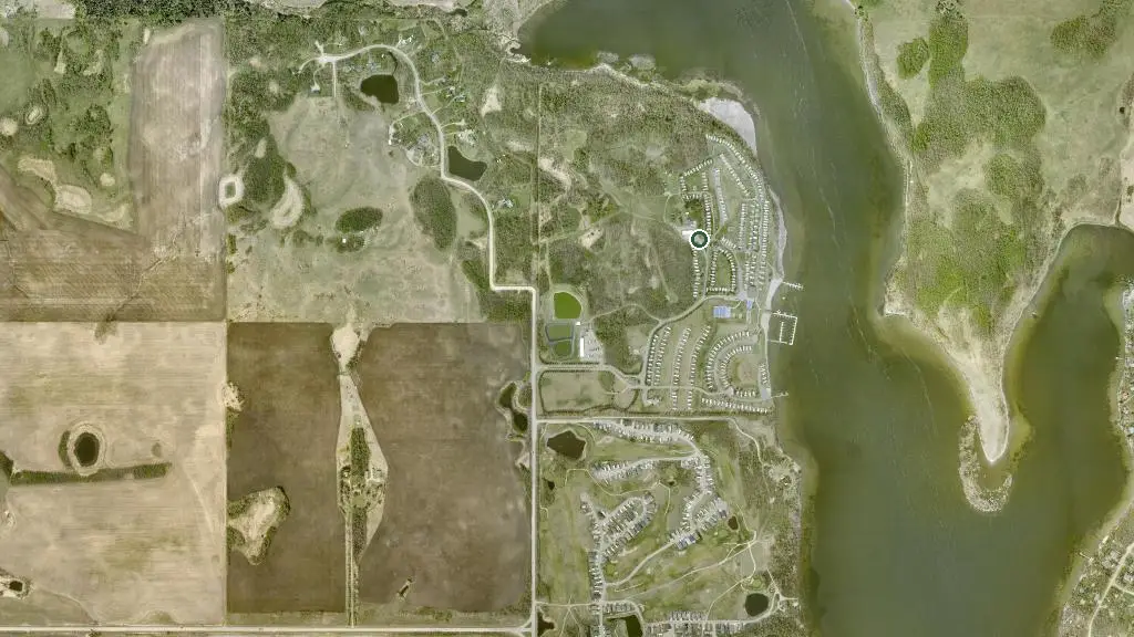 Aerial view of Green Acres Campground and surroundings