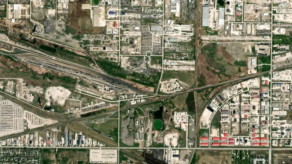 Aerial view of The New Oasis RV & Trailer Resort and surroundings