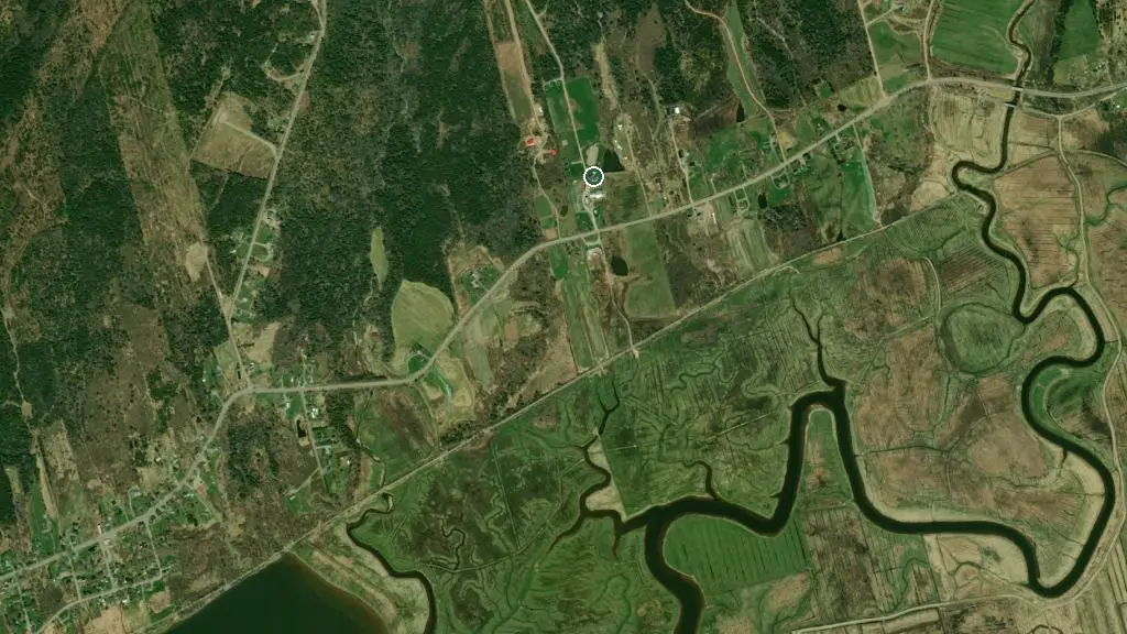 Aerial view of Broadleaf Ranch and surroundings