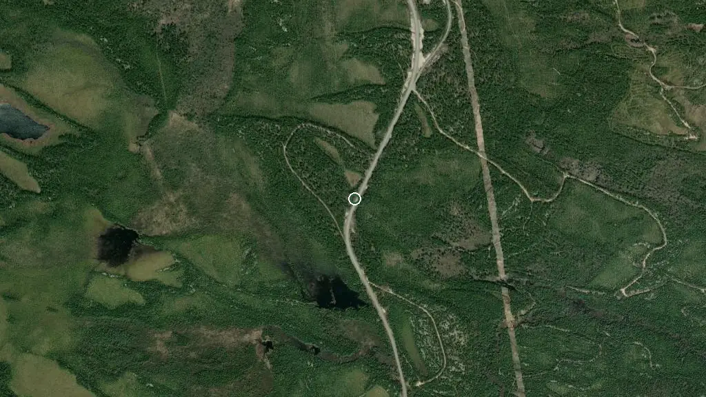 Aerial view of Esker Lakes Prov Park and surroundings