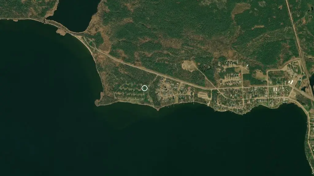 Aerial view of Chitek Lake Campground and surroundings