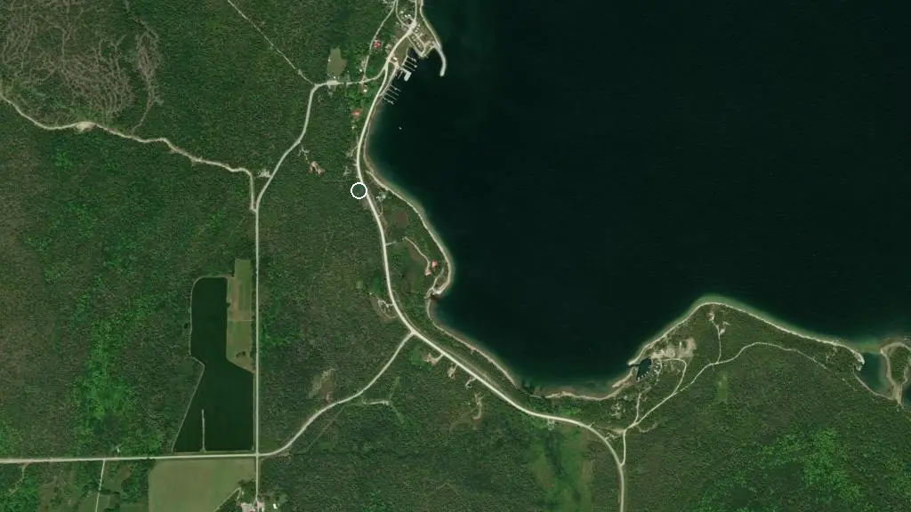 Aerial view of Breakwater Park Campground and surroundings