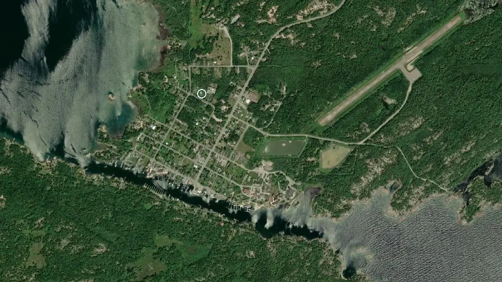 Aerial view of Killarney Provincial Park and surroundings