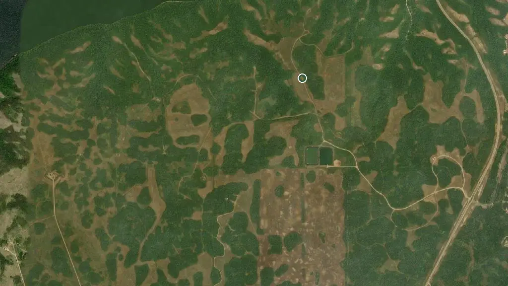 Aerial view of Echo Valley Provincial Park and surroundings
