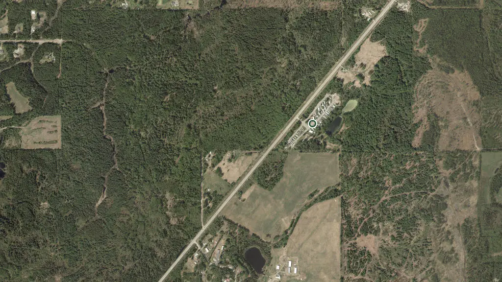 Aerial view of Northland RV Park and surroundings