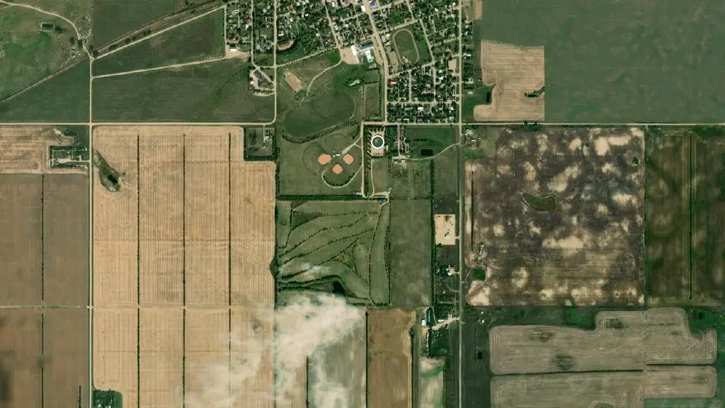 Aerial view of Bengough & District Regional Park Authority Campground and surroundings