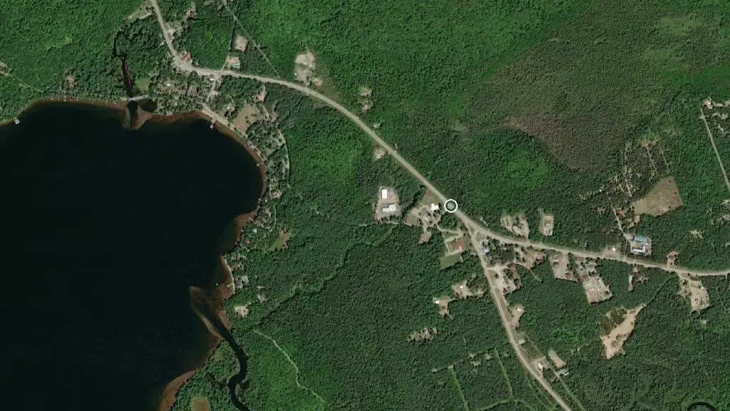 Aerial view of Algonquin Trails Resort and surroundings