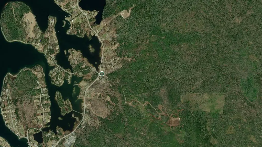 Aerial view of Wayside Camping Park and surroundings