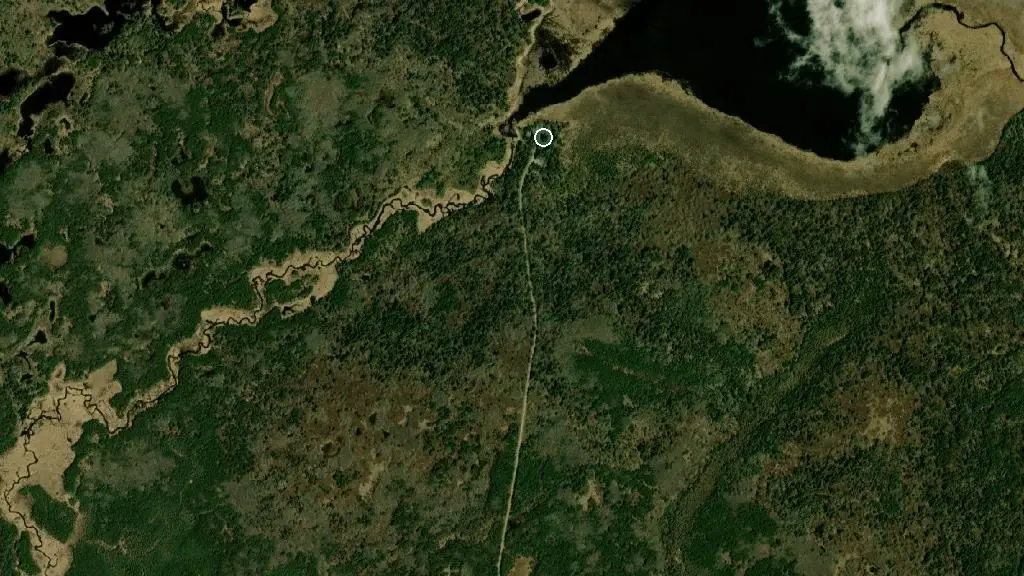 Aerial view of Whirlpool Lake Campground and surroundings