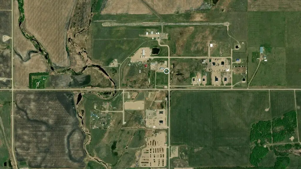 Aerial view of Virden Lions Park and surroundings