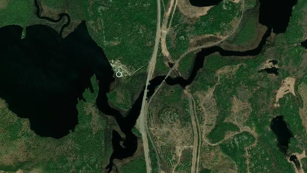 Aerial view of Swan Lake Camp and surroundings