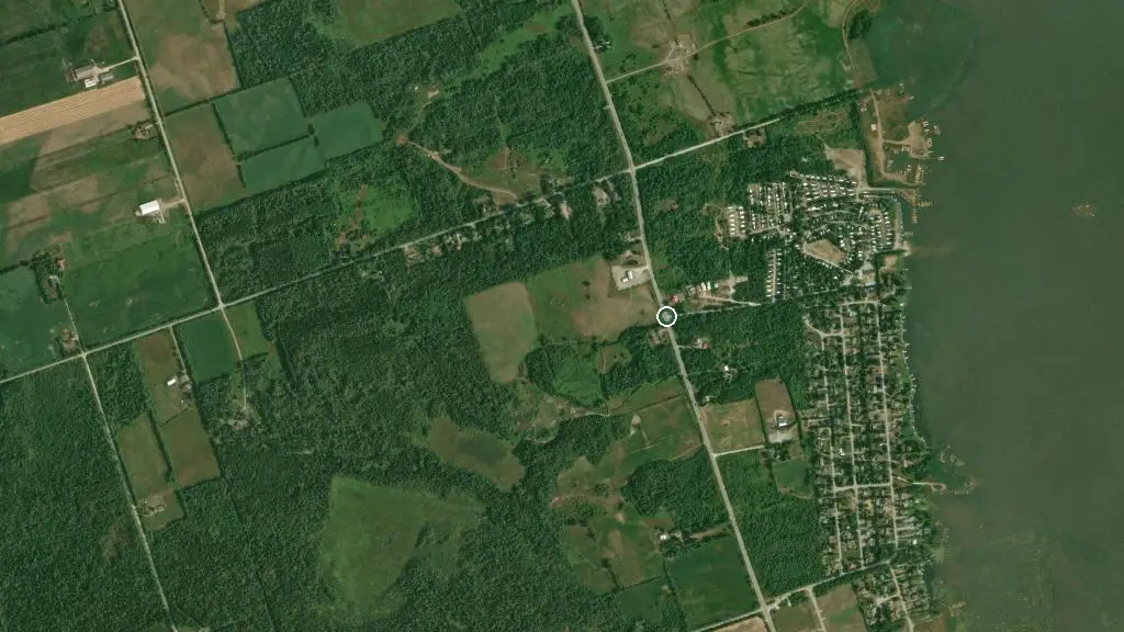 Aerial view of Lonesome Pines Cottage and RV Resort and surroundings