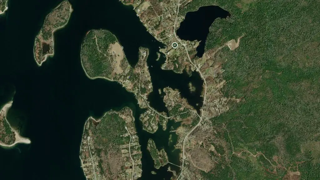 Aerial view of Seaside Camping Grounds and surroundings