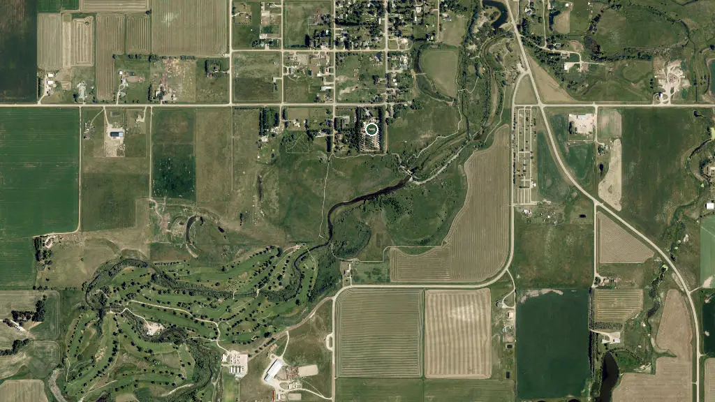 Aerial view of Covered Wagon R.V. Park and surroundings