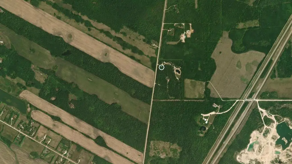 Aerial view of Poplar Forest Campground and surroundings