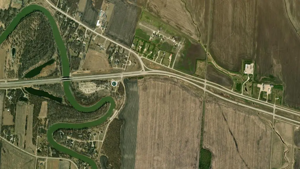 Aerial view of Winnipeg West KOA Journey and surroundings