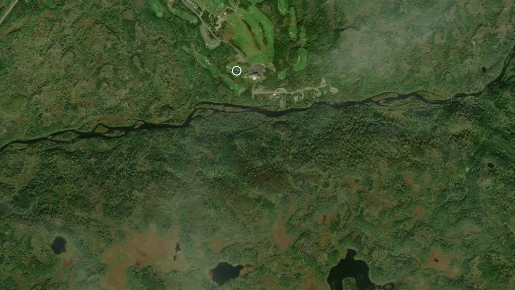 Aerial view of The Wilds at Salmonier River (RV Park) and surroundings