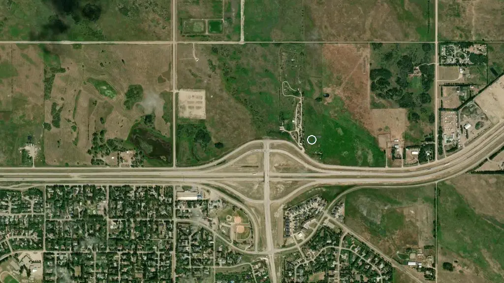 Aerial view of Emerald Park / Regina East KOA Journey and surroundings