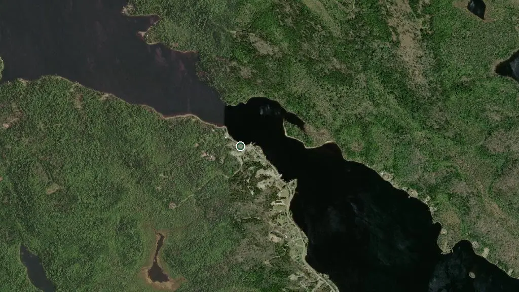 Aerial view of E & F Webber Lakeside Park and surroundings