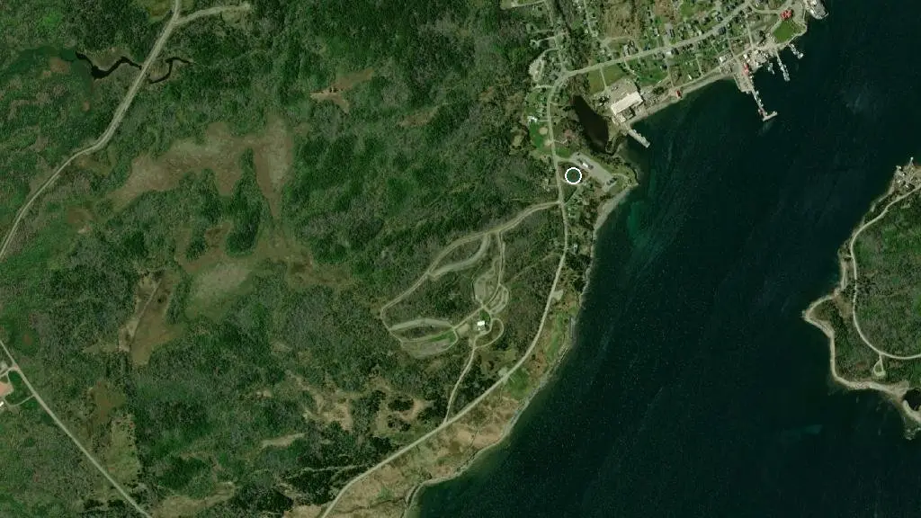 Aerial view of Point of View RV Park and surroundings