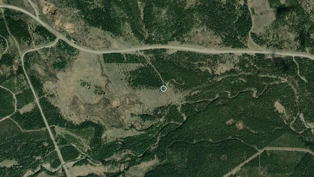 Aerial view of Pine Grove Provincial Recreation Area and surroundings