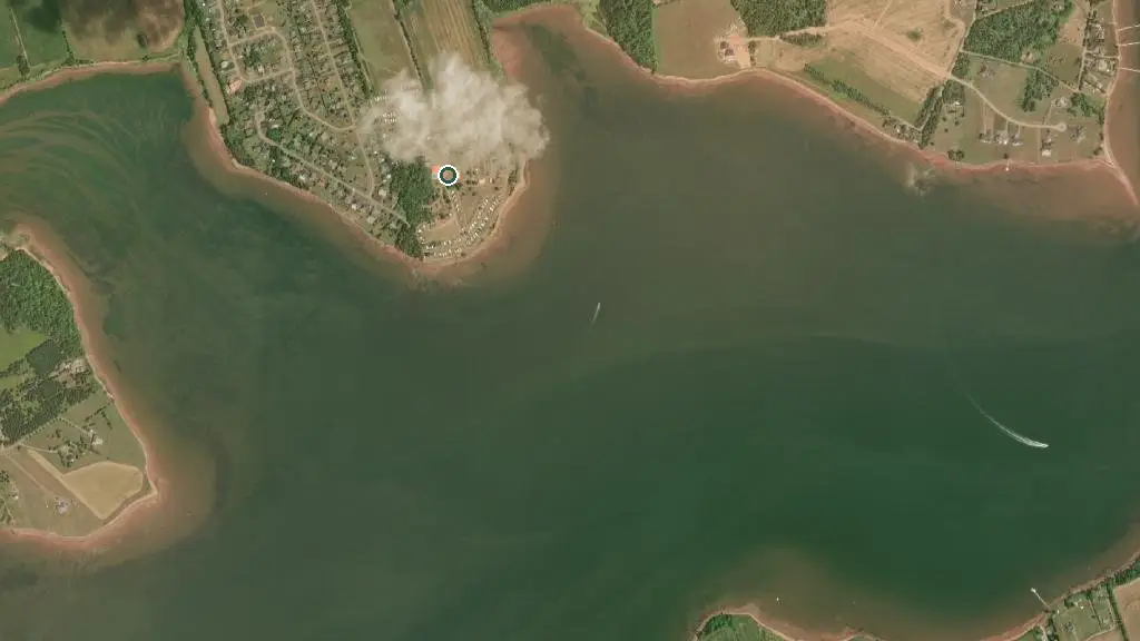Aerial view of Cornwall / Charlottetown KOA Holiday and surroundings
