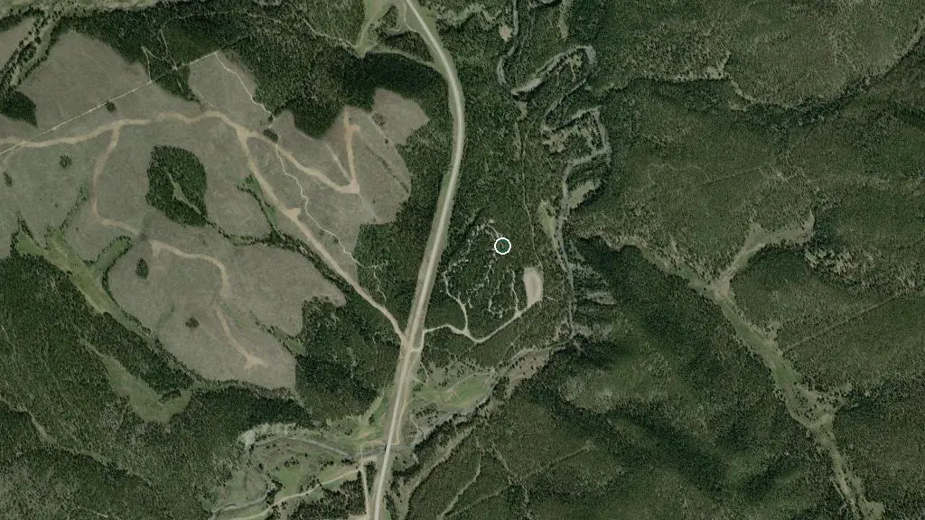 Aerial view of Fallen Timber South Provincial Recreation Area and surroundings