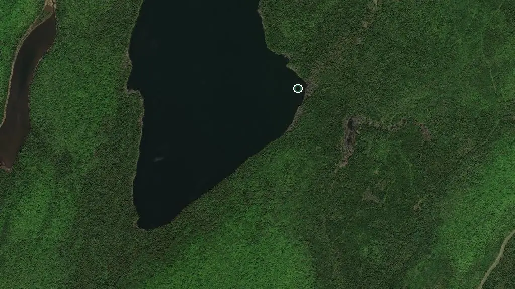 Aerial view of Parc national du Lac-Témiscouata and surroundings