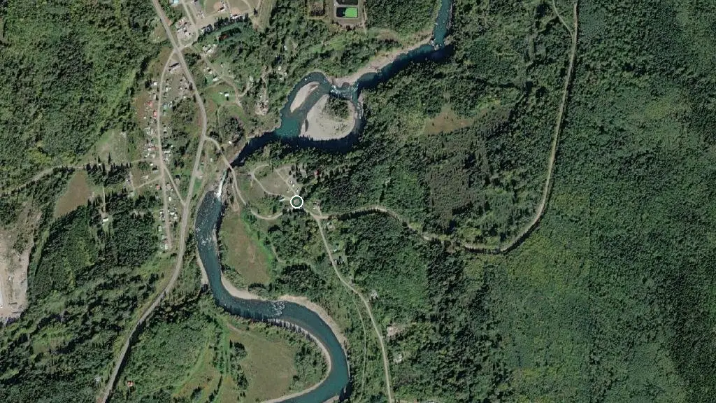 Aerial view of Witset RV Park & Campground and surroundings