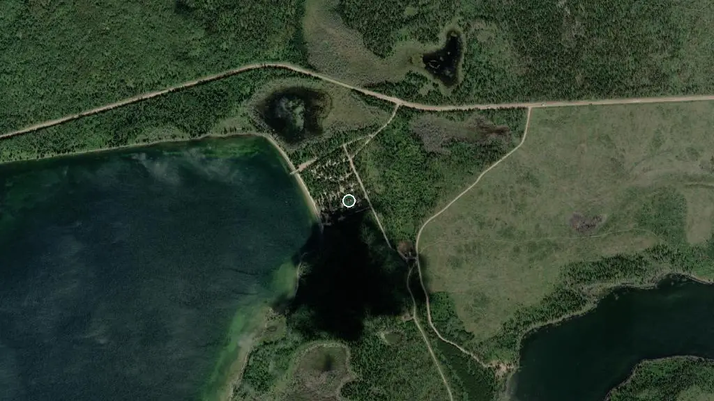 Aerial view of Matheson Lake Campground and surroundings