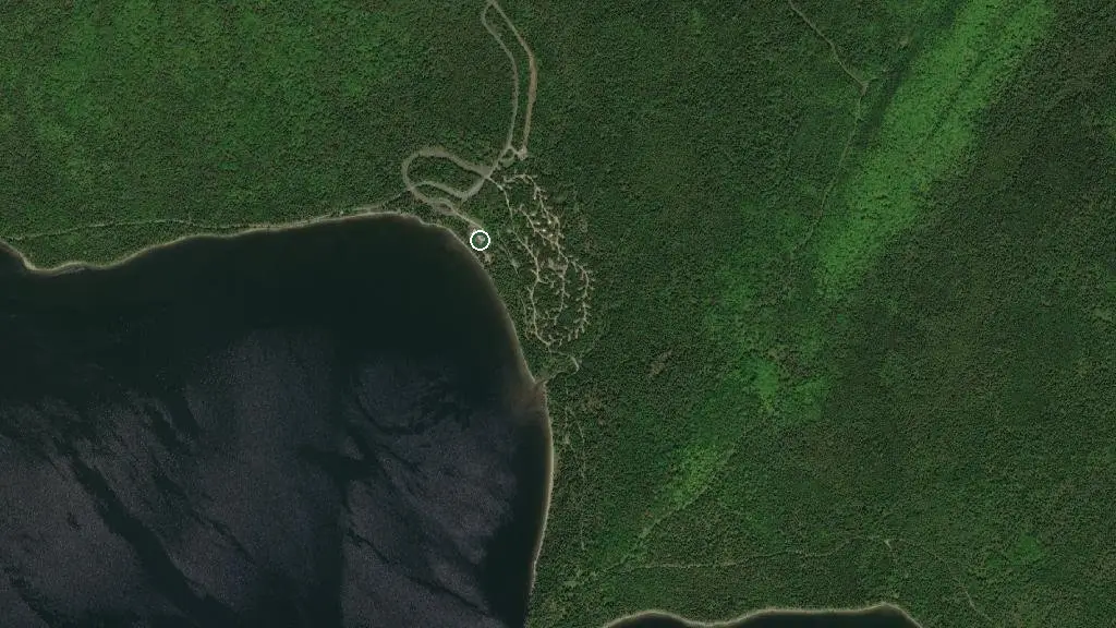 Aerial view of Parc national du Lac-Témiscouata - Camping de l'Anse-à-William and surroundings