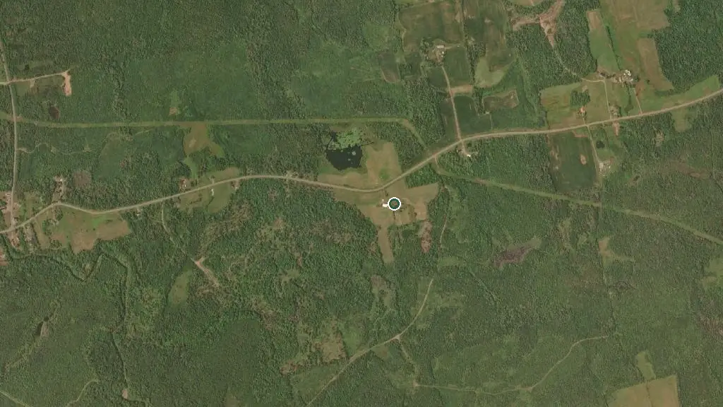 Aerial view of The Mermaid & The Cow Campground and surroundings