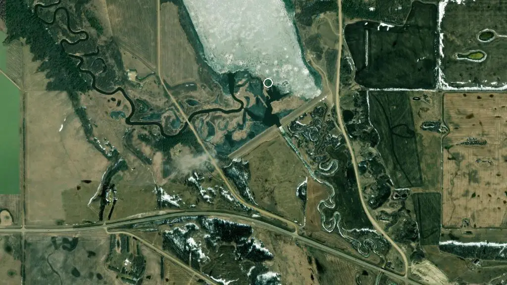 Aerial view of Coal Lake Campground and surroundings